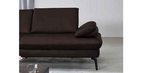 ECKSOFA in Echtleder Braun  - Schwarz/Braun, Design, Leder/Metall (157/325cm) - Dieter Knoll