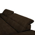 ECKSOFA in Mikrofaser Dunkelbraun  - Chromfarben/Dunkelbraun, Design, Textil/Metall (180/265cm) - Carryhome