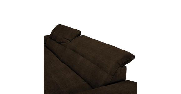 ECKSOFA in Mikrofaser Dunkelbraun  - Chromfarben/Dunkelbraun, Design, Textil/Metall (180/265cm) - Carryhome