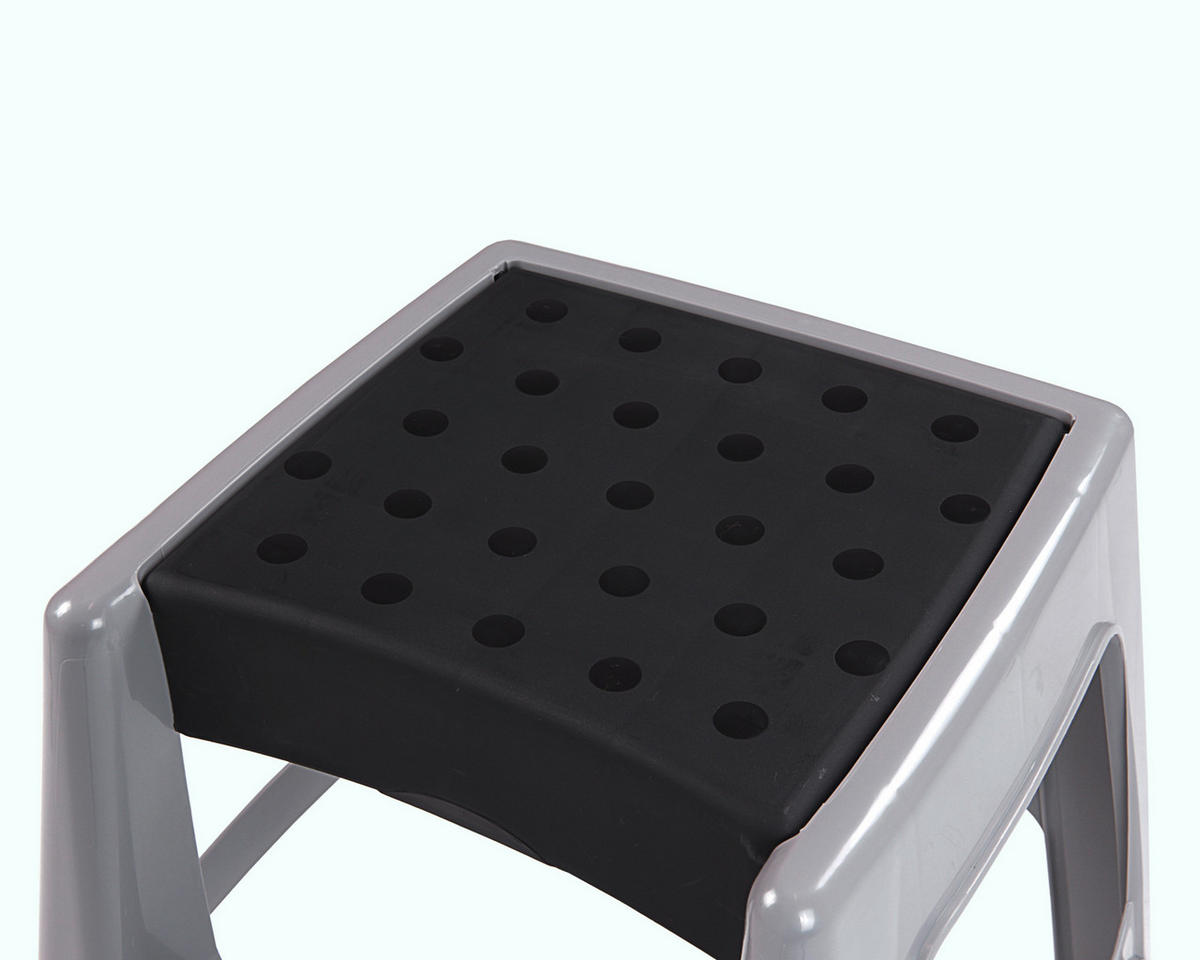 TRITTHOCKER  - Grau, Basics, Kunststoff (44/47/47cm)