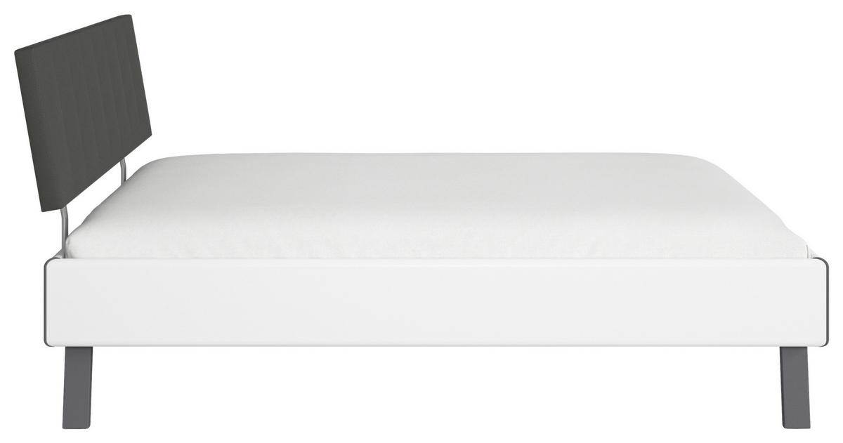 BETT 140/200 cm  in Weiß  - Weiß/Grau, Design, Textil/Metall (140/200cm) - Carryhome