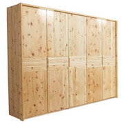 DREHTÜRENSCHRANK in massiv Zirbe Zirbelkieferfarben - Zirbelkieferfarben, Natur, Holz (253,8/220,2/64,5cm) - Linea Natura