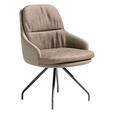 ARMLEHNSTUHL  Beinauswahl, Sitzfläche 360° drehbar, Stoff-/Lederauswahl Velours  Sandfarben, Hellbraun  - Sandfarben/Hellbraun, Design, Textil/Metall (60/86/66cm) - Dieter Knoll
