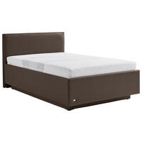 POLSTERBETT gepolstertes Kopfteil, Lattenroste, Matratzen Braun 100/200 cm  - Schwarz/Braun, Basics, Holzwerkstoff/Textil (100/200cm) - RUF Betten