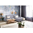 ECKSOFA in Flachgewebe Grau  - Silberfarben/Grau, KONVENTIONELL, Holz/Textil (273/192cm) - Carryhome