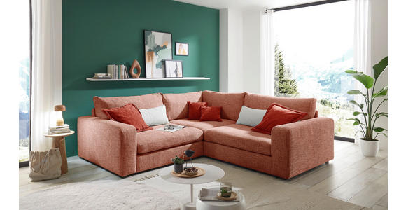ECKSOFA  in Chenille Rosa  248/248 cm  - Rostfarben/Creme, KONVENTIONELL, Kunststoff/Textil (248/248cm) - Carryhome