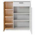 SCHUHSCHRANK 95/105/37 cm  - Eichefarben/Anthrazit, Design, Holzwerkstoff/Metall (95/105/37cm) - Xora