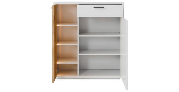 SCHUHSCHRANK 95/105/37 cm  - Eichefarben/Anthrazit, Design, Holzwerkstoff/Metall (95/105/37cm) - Xora