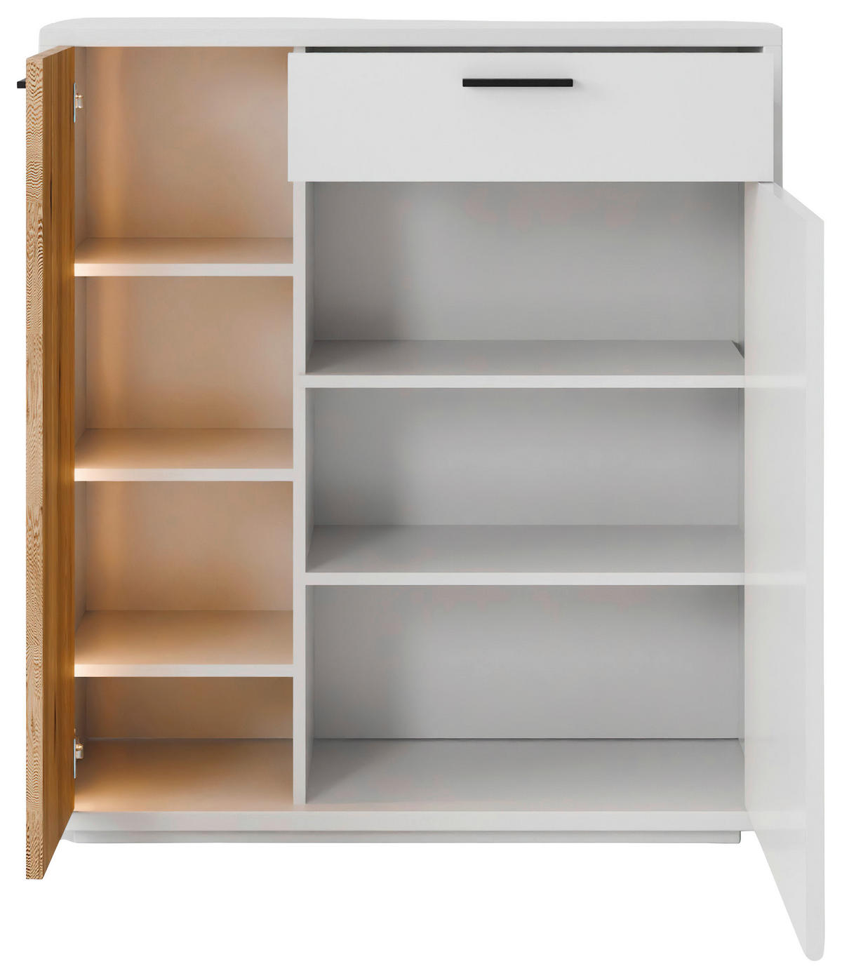 SCHUHSCHRANK 95/105/37 cm  - Eichefarben/Anthrazit, Design, Holzwerkstoff/Metall (95/105/37cm) - Xora