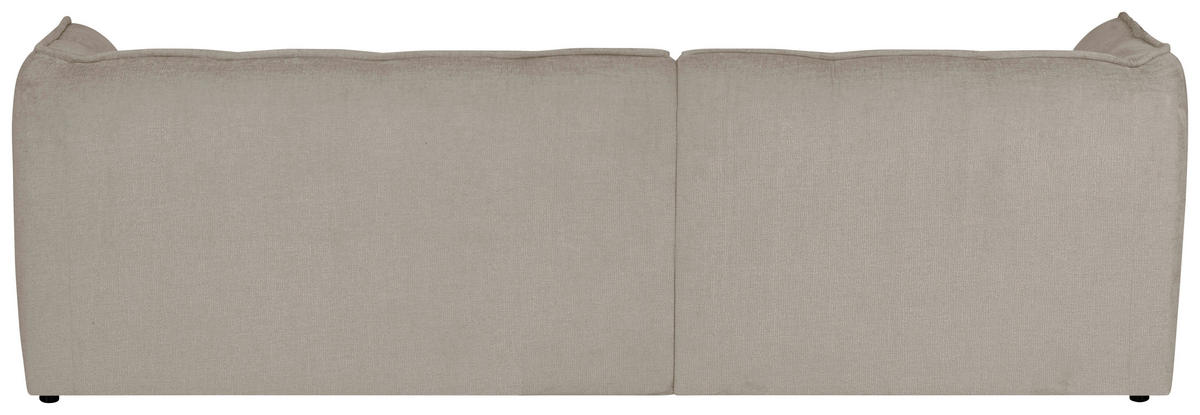 ECKSOFA LIVOLI in Chenille Creme  160/246 cm  - Creme/Schwarz, Design, Textil (160/246cm) - MID.YOU