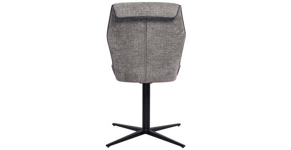 STUHL in Eisen Mikrofaser Metall, Textil - Schwarz/Grau, Design, Textil/Metall (48/88/63cm) - Novel