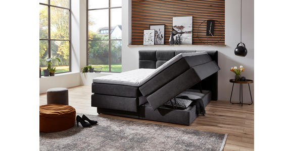 BOXSPRINGBETT 180/200 cm  in Anthrazit  - Anthrazit/Schwarz, KONVENTIONELL, Kunststoff/Textil (180/200cm) - Carryhome