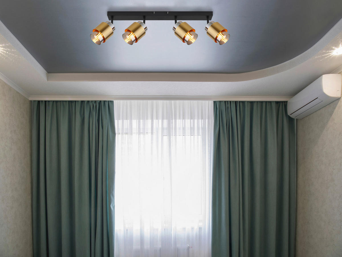 STRAHLER 65/10/12,5 cm   - Messingfarben/Schwarz, Design, Glas/Metall (65/10/12,5cm) - Globo