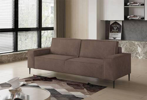BÄDDSOFFA i vävt tyg brun  - brun/svart, Design, metall/textil (240/89/103cm) - MID.YOU