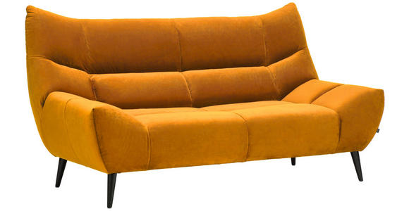 2-SITZER-SOFA in Mikrofaser Currygelb  - Currygelb/Schwarz, Design, Textil/Metall (193/106/101cm) - Xora