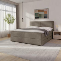 BOXSPRINGBETT 180/200 cm  in Beige  - Beige/Schwarz, MODERN, Holz/Holzwerkstoff (180/200cm) - MID.YOU