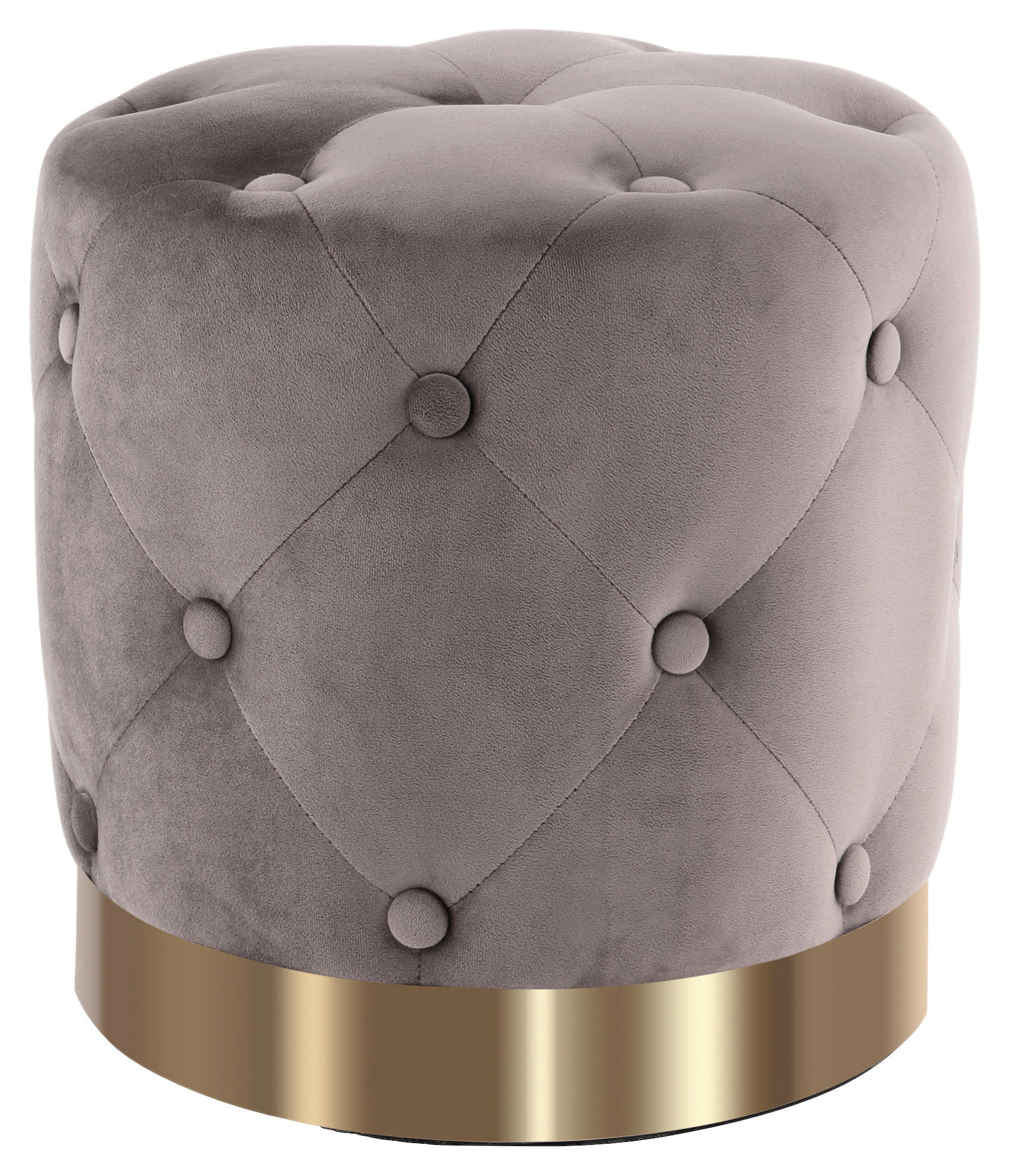 HOCKERTextil Taupe  - Taupe/Goldfarben, Design, Textil/Metall (41/40cm) - Kayoom