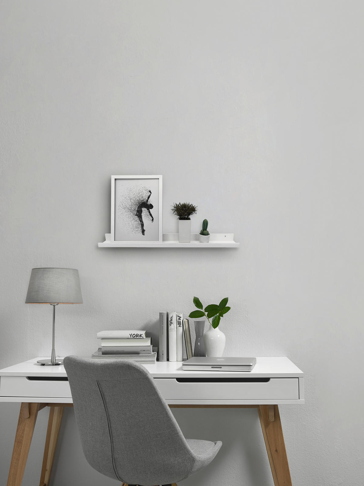 DEKOWANDREGAL Weiß  - Weiß, Basics, Holzwerkstoff (80/9/5cm) - Monee