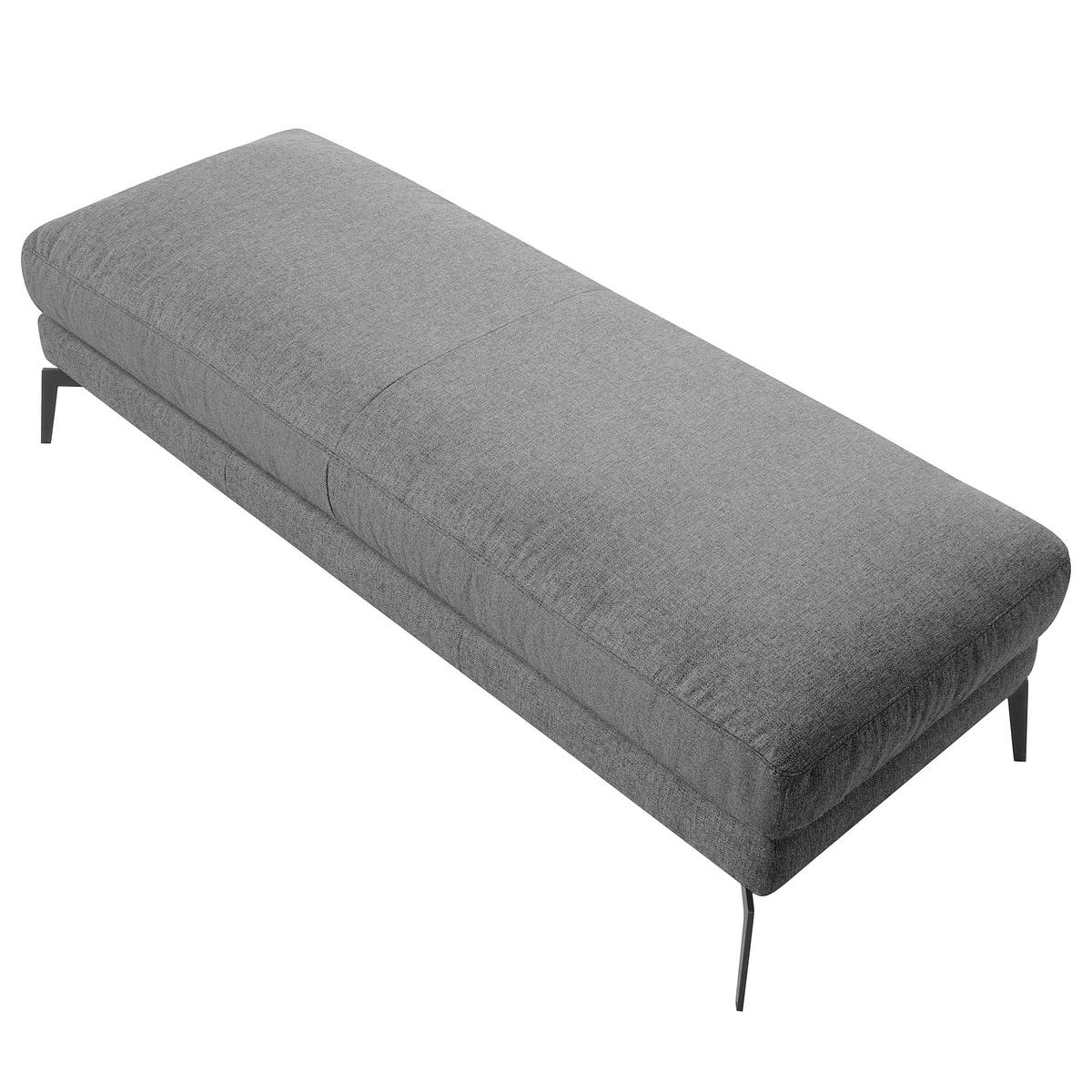 HOCKER BERLIN Webstoff Dunkelgrau  - Dunkelgrau/Schwarz, Design, Textil/Metall (163/46/62cm) - Livetastic