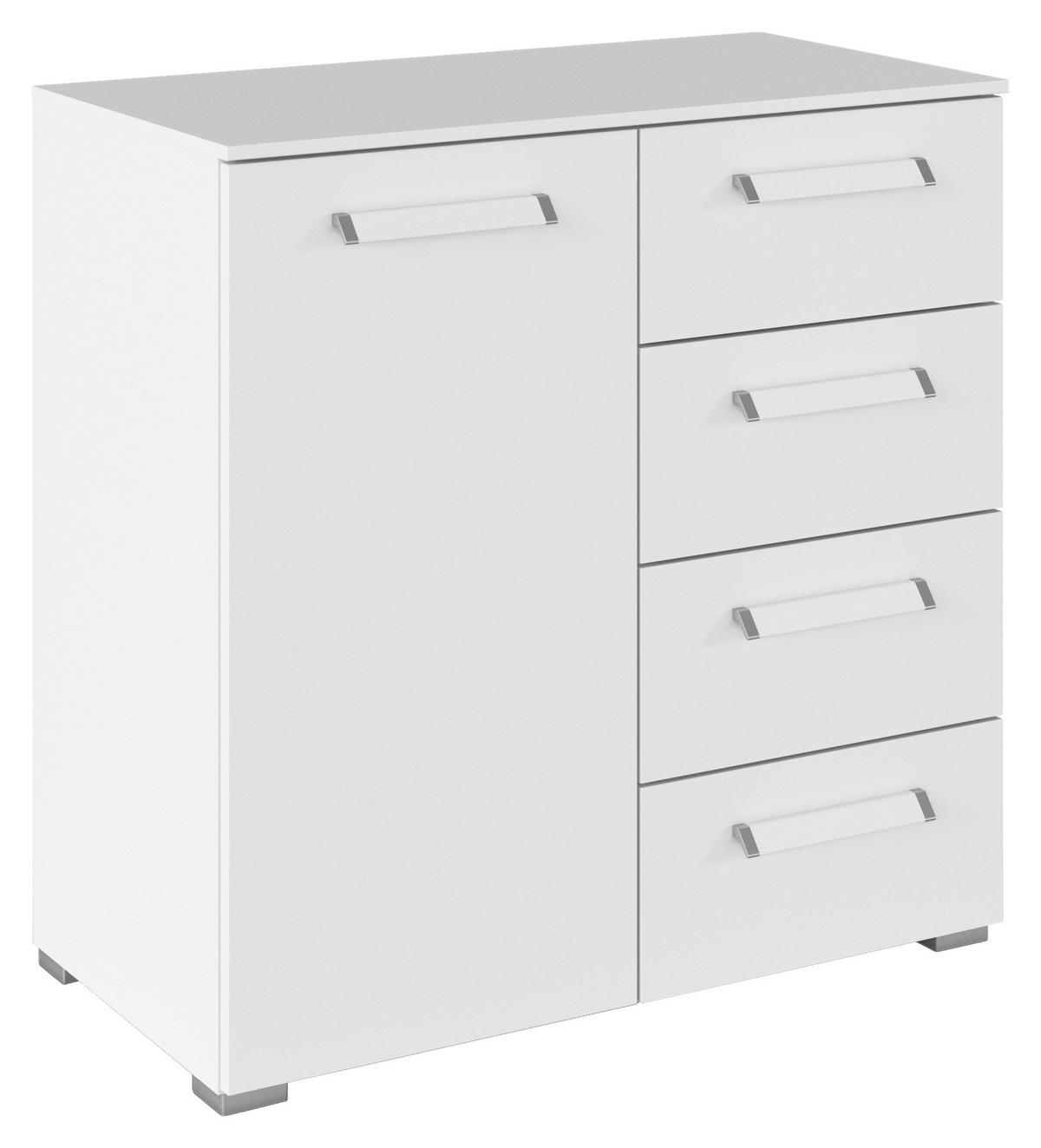 KOMMODE  in 80/81/42 cm  - Silberfarben/Weiß, Design, Holzwerkstoff/Kunststoff (80/81/42cm) - Novel