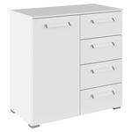 KOMMODE  in 80/81/42 cm  - Silberfarben/Weiß, Design, Holzwerkstoff/Kunststoff (80/81/42cm) - Novel