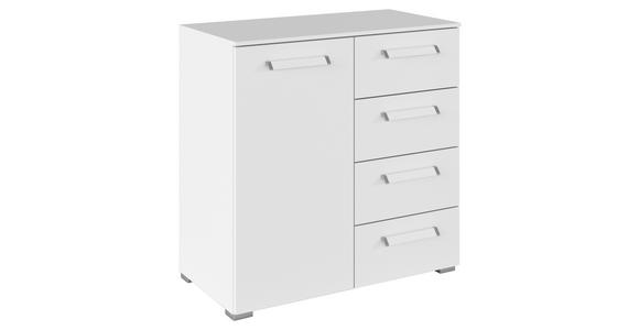 KOMMODE  in 80/81/42 cm  - Silberfarben/Weiß, Design, Holzwerkstoff/Kunststoff (80/81/42cm) - Novel