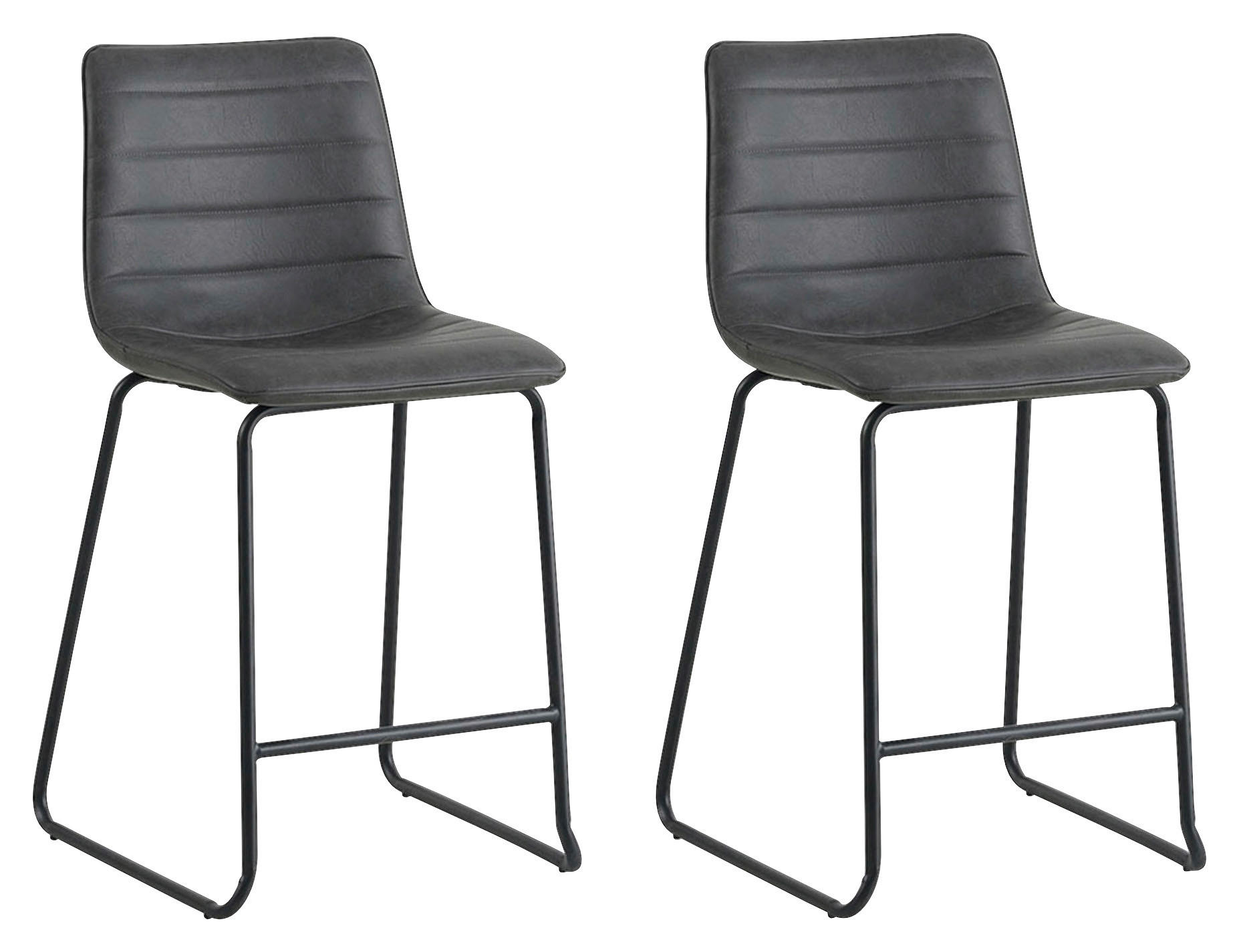 SADA BAROVÝCH STOLIČIEK 2 kus - čierna/antracitová, Konventionell, kov/textil (49/98/54,5cm) - MID.YOU