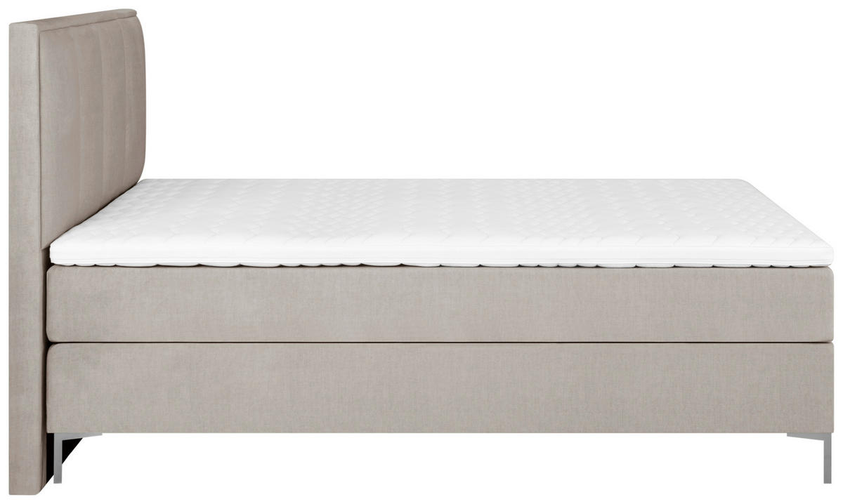 BOXSPRING-ÁGY 180/200 cm  taupe  - alumíniumszínű/taupe, Modern, textil (180/200cm) - MID.YOU