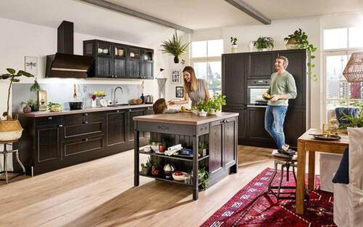 EINBAUKÜCHE BRISTOL  - Schwarz, LIFESTYLE, Holzwerkstoff - Moderano