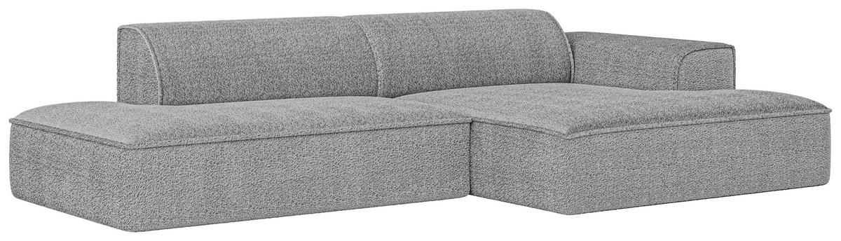 ECKSOFA BILLUND Grau Cord Nierenkissen  - Schwarz/Grau, KONVENTIONELL, Kunststoff/Textil (294/165cm) - Livetastic