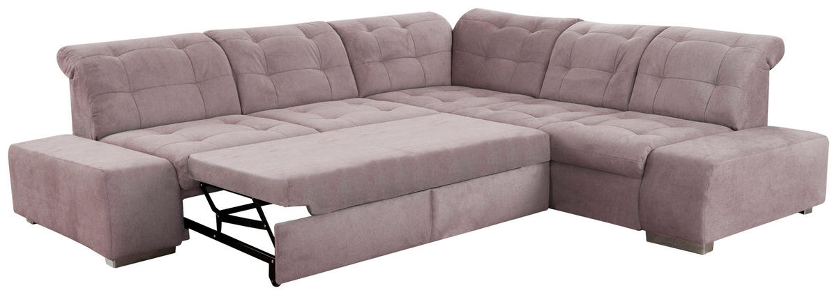 ECKSOFA inkl. Funktion in Flachgewebe Flieder  - Chromfarben/Flieder, Modern, Kunststoff/Textil (283/254cm) - Sit & More