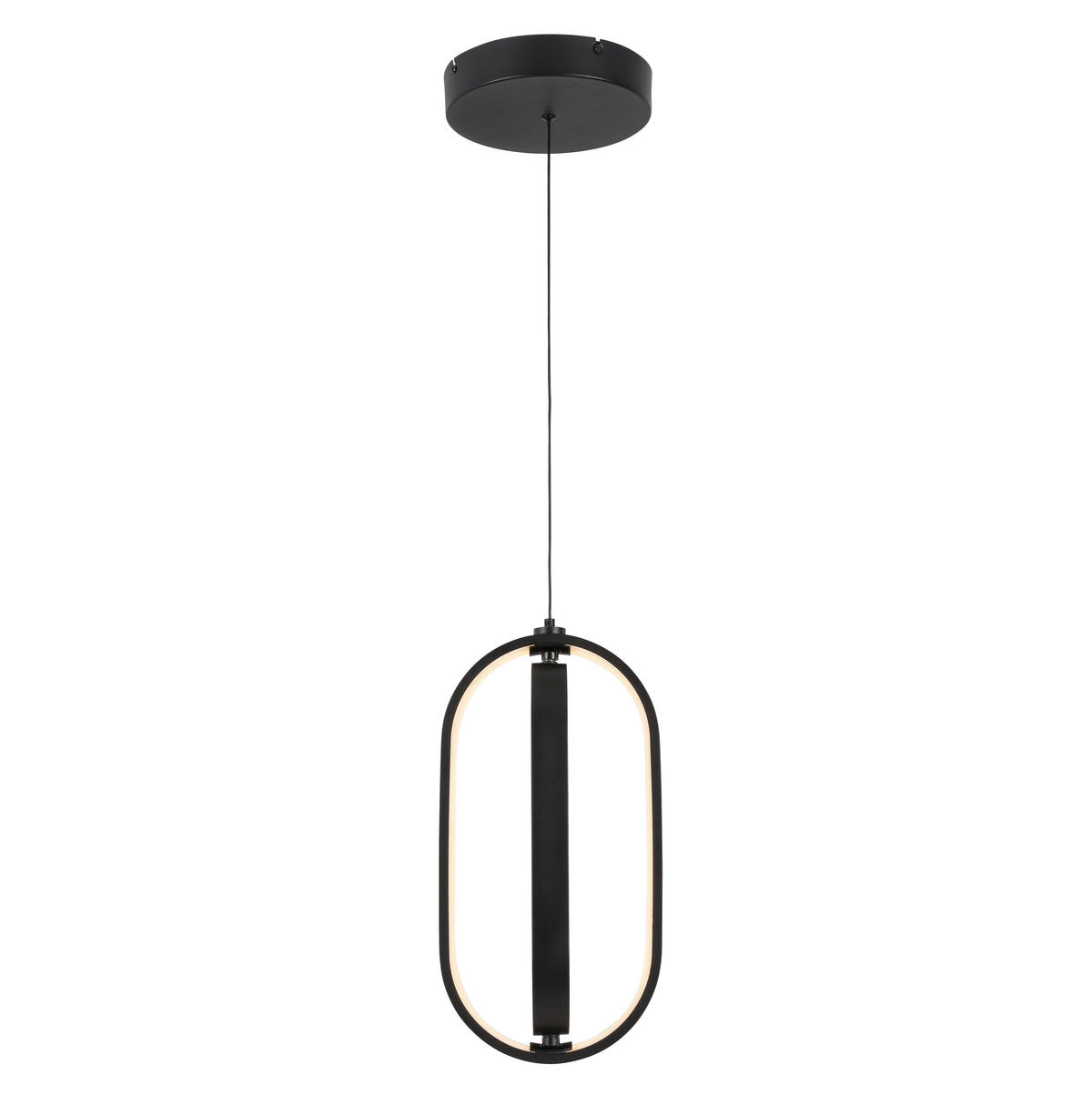 ZÁVESNÉ LED SVIETIDLO, 21/200 cm  - čierna, Design, kov/plast (21/200cm) - Novel