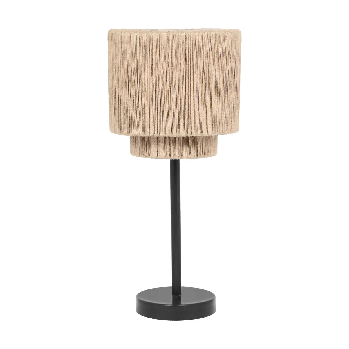 TISCHLEUCHTE - Schwarz/Naturfarben, Natur, Textil/Metall (21/45cm) - Trio Leuchten