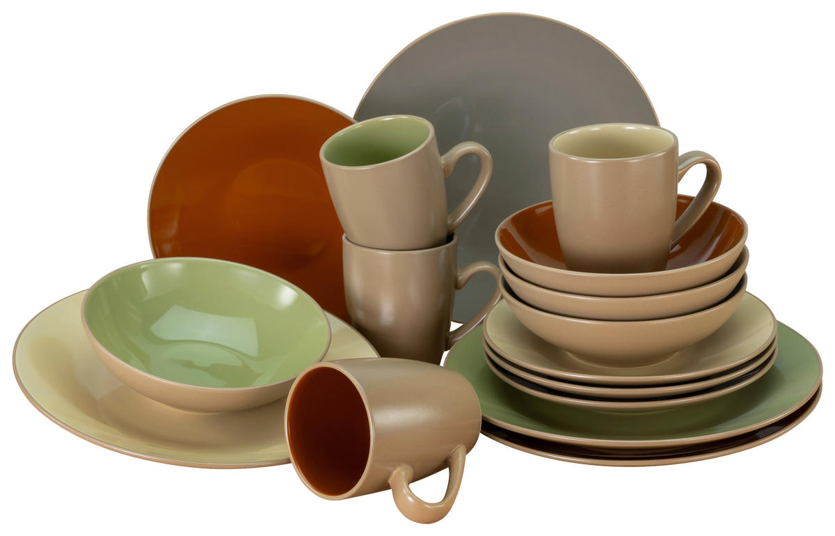 KOMPLETT SERVIS 16 delar  - multicolor, Basics, keramik (32,5/31/31cm) - Creatable