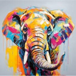 OBRAZ NA KOVU, zvířata, 50/50/2 cm