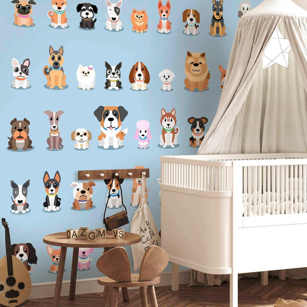 FOTOTAPETE  - Pastellblau/Braun, LIFESTYLE, Textil (100/70cm) - artgeist