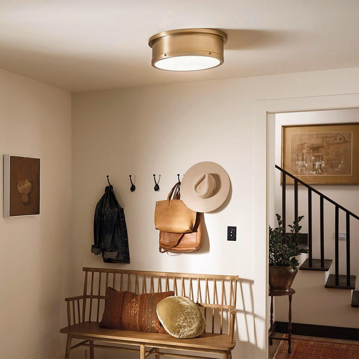 DECKENLEUCHTE Kichler 14,6/45,7 cm  - Goldfarben, Design, Glas/Metall (14,6/45,7cm) - Elstead Lighting