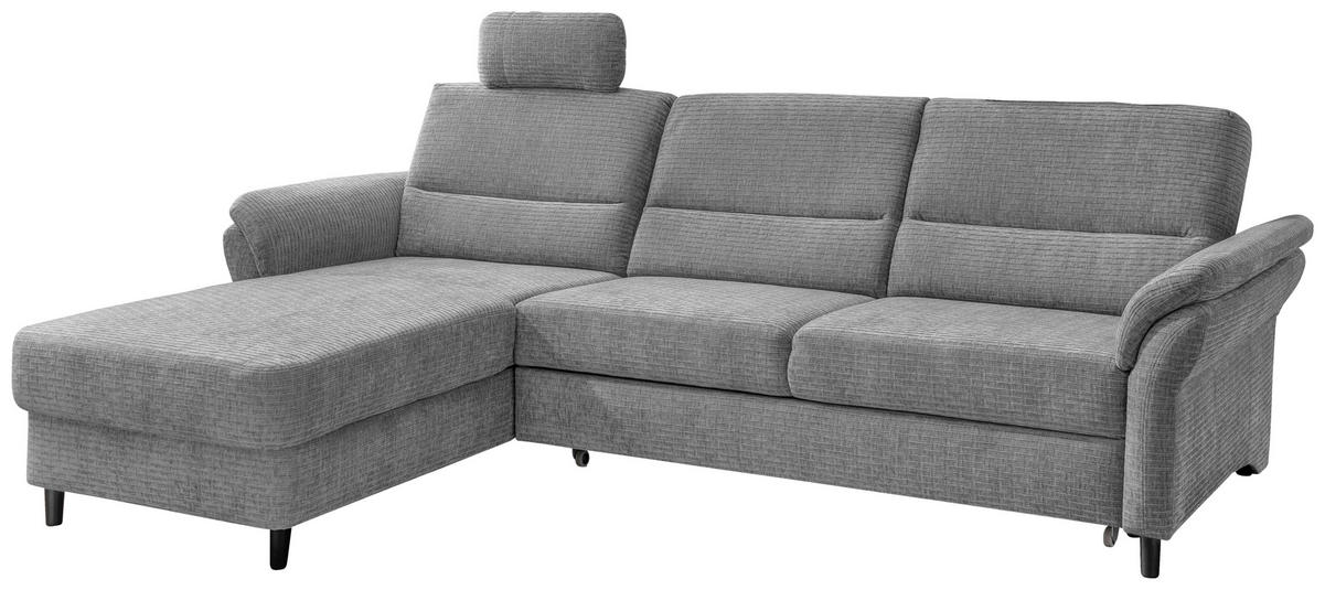 ECKSOFA in Mikrofaser Grau  - Schwarz/Grau, Modern, Holz/Textil (176/279cm) - Livetastic