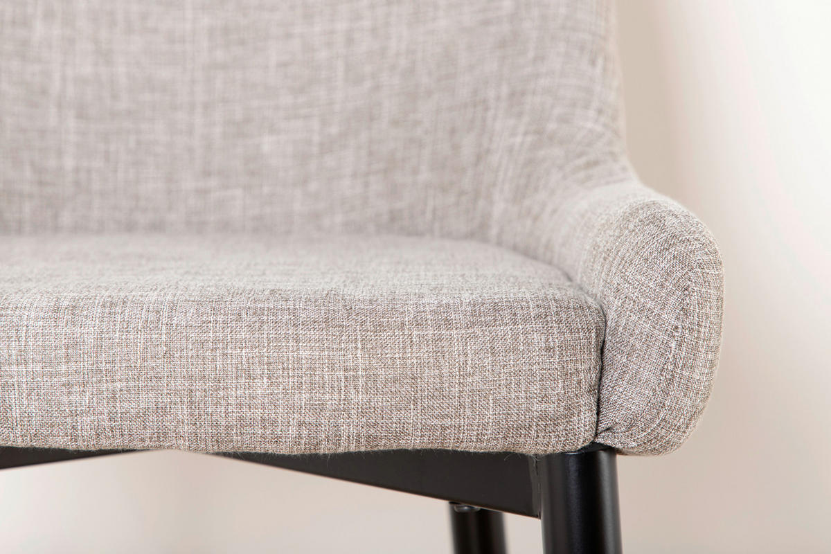 BARHOCKER-SET in Schwarz, Beige  - Beige/Schwarz, Design, Textil/Metall (48/105/57cm) - Livetastic
