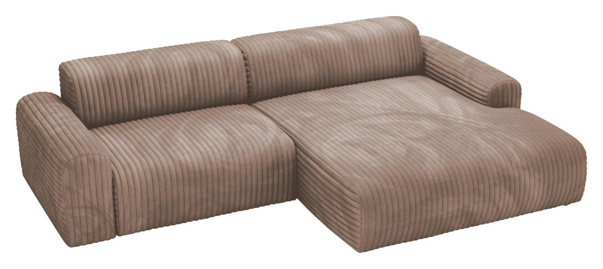 ECKSOFA Cappuccino Cord  - Schwarz/Cappuccino, Design, Kunststoff/Textil (292/178cm) - home24