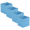 FALTBOX 4er Set - Silberfarben/Hellblau, Design, Karton/Textil (32/32/32cm) - Carryhome