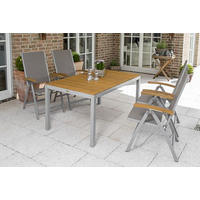 GARTENTISCHGRUPPE Akazie Hartholz Aluminium  - Silberfarben/Grau, MODERN, Holz/Textil - Gardenson