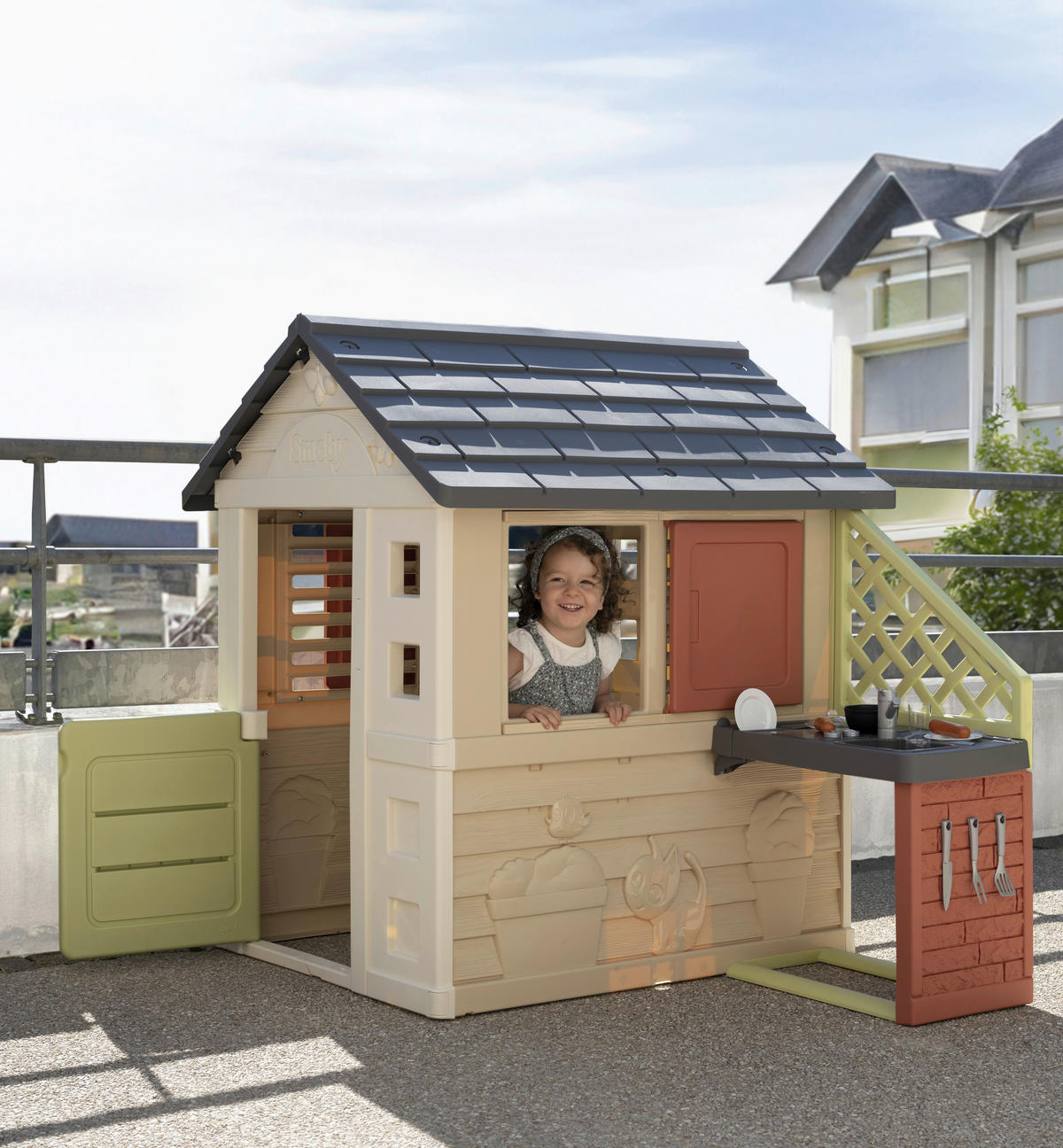 SPIELHAUS  - Salbeigrün, Basics, Kunststoff (23,60/99/114,70cm) - SMOBY