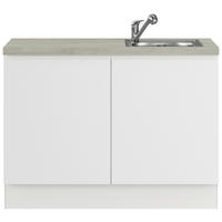 SPÜLENUNTERSCHRANK 120/91,8/58 cm  in Weiß  - Hellgrau/Weiß, Basics, Holzwerkstoff (120/91,8/58cm) - Impuls
