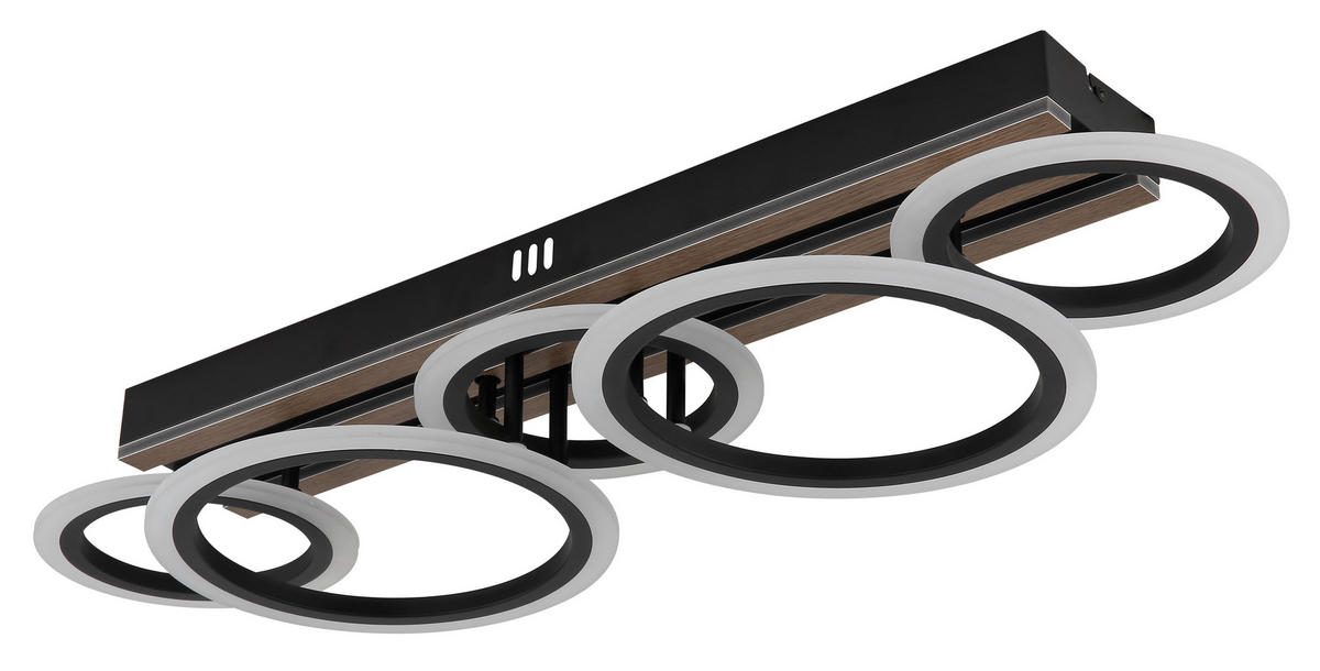 LED-DECKENLEUCHTE 74,5/25/11,5 cm   - Dunkelbraun/Schwarz, Natur, Holzwerkstoff/Kunststoff (74,5/25/11,5cm) - Globo