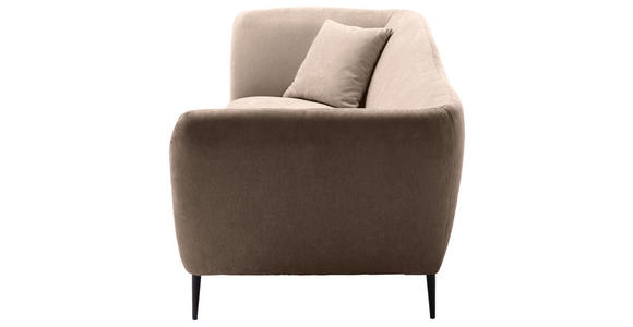 RÉCAMIERE Taupe Chenille Zierkissen, Rücken echt  - Taupe/Schwarz, KONVENTIONELL, Textil/Metall (224/70/97cm) - Hom`in