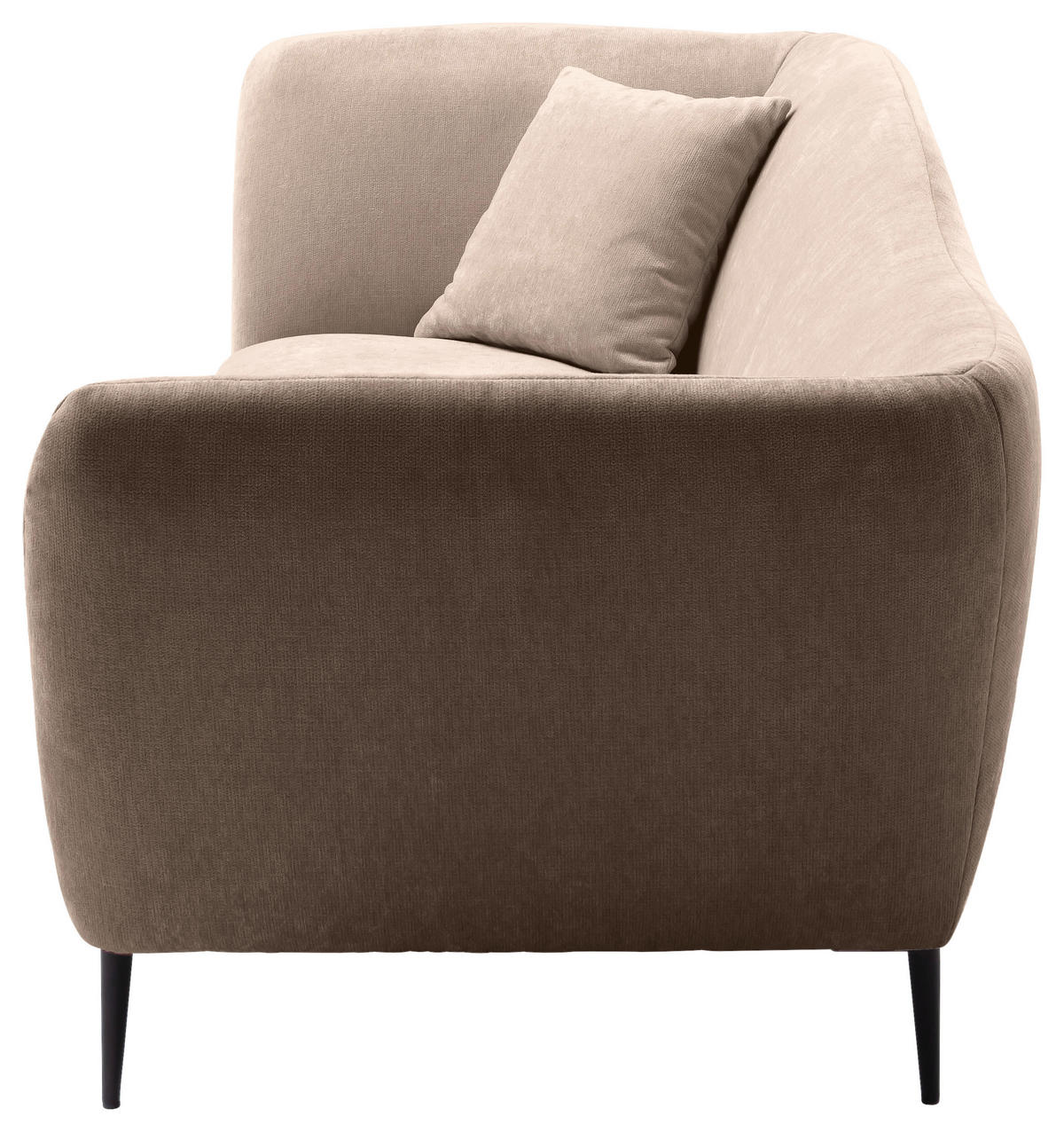 RÉCAMIERE Taupe Chenille Zierkissen, Rücken echt  - Taupe/Schwarz, KONVENTIONELL, Textil/Metall (224/70/97cm) - Hom`in