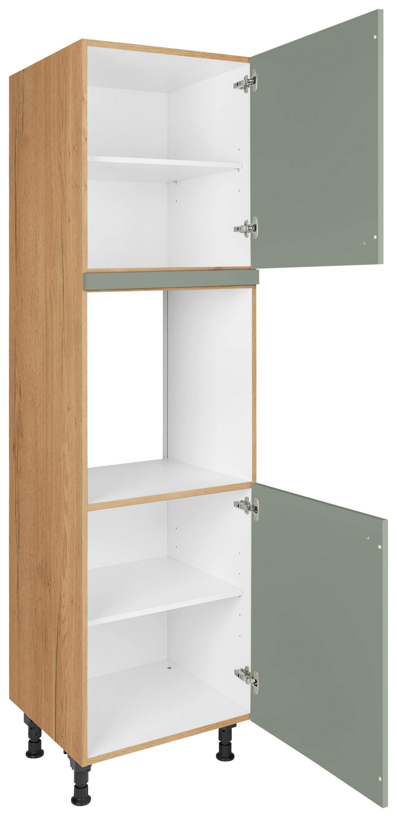 GERÄTEUMBAUSCHRANK 60/216,6/58 cm in Grün - Eichefarben/Schwarz, MODERN, Holzwerkstoff/Metall (60/216,6/58cm) - Nobilia
