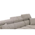 ECKSOFA Graubraun Chenille  inkl. Zierkissen, Bettkasten, Rücken echt, Kopfteilverstellung, Sitztiefenverstellung  - Graubraun/Schwarz, KONVENTIONELL, Kunststoff/Textil (268/172cm) - Carryhome