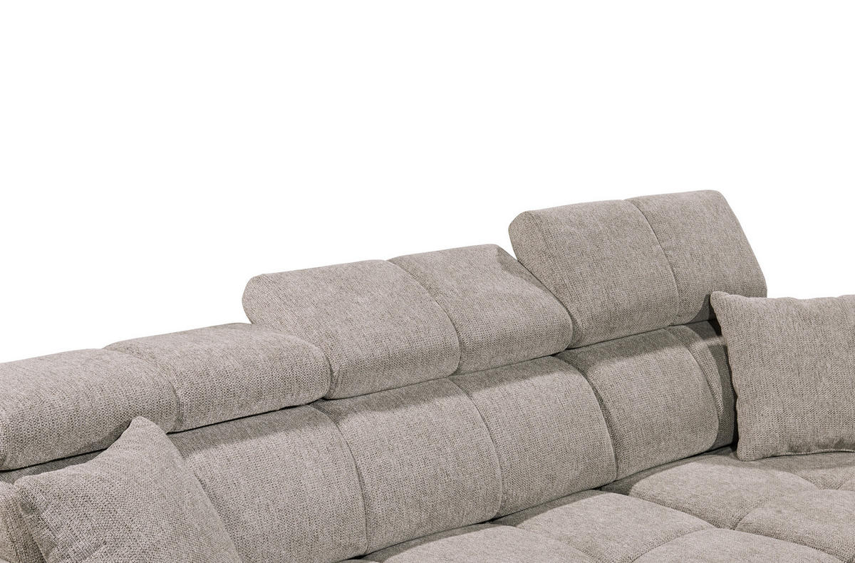 KUTNA GARNITURA tekstil  sivo-smeđa   - sivo-smeđa/crna, Konvencionalno, tekstil/plastika (268/172cm) - MID.YOU